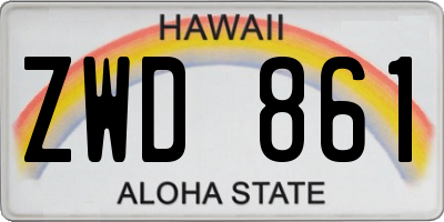 HI license plate ZWD861