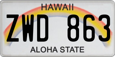 HI license plate ZWD863