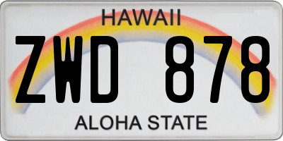 HI license plate ZWD878