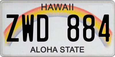 HI license plate ZWD884