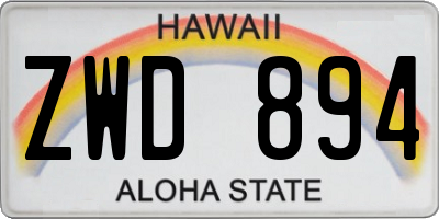 HI license plate ZWD894