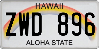 HI license plate ZWD896
