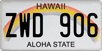 HI license plate ZWD906