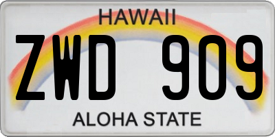 HI license plate ZWD909