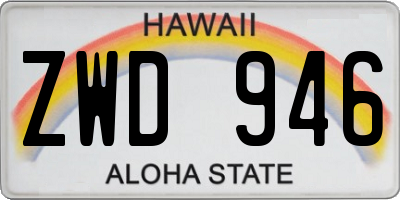 HI license plate ZWD946