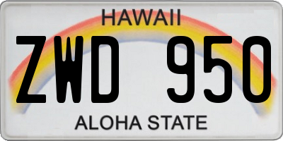 HI license plate ZWD950