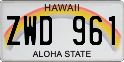 HI license plate ZWD961