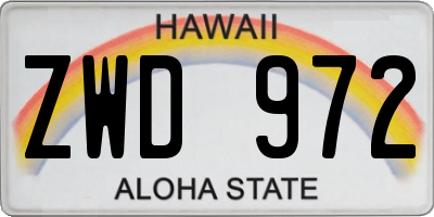 HI license plate ZWD972