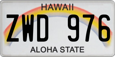 HI license plate ZWD976