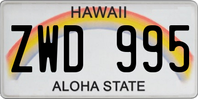 HI license plate ZWD995