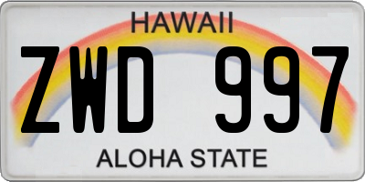 HI license plate ZWD997
