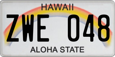 HI license plate ZWE048