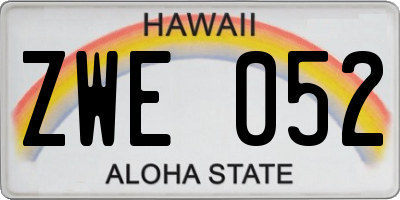HI license plate ZWE052