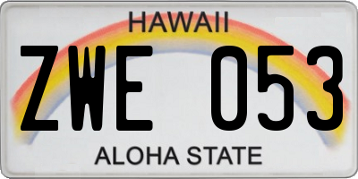 HI license plate ZWE053