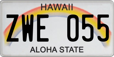 HI license plate ZWE055