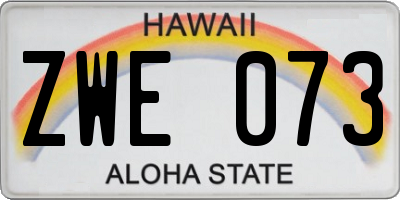 HI license plate ZWE073