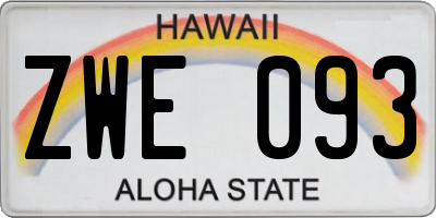 HI license plate ZWE093