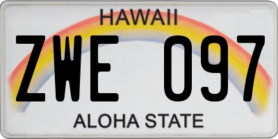 HI license plate ZWE097