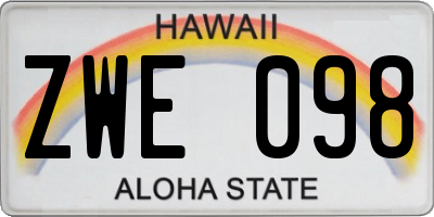 HI license plate ZWE098