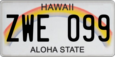 HI license plate ZWE099