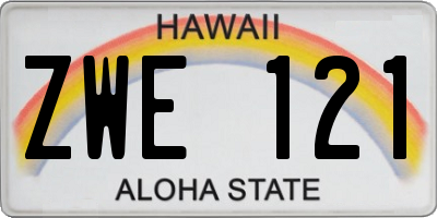 HI license plate ZWE121