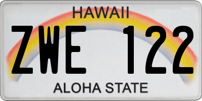 HI license plate ZWE122
