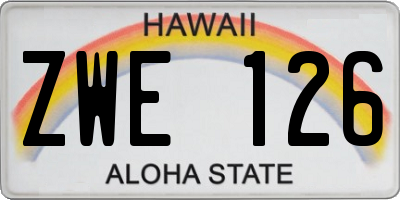 HI license plate ZWE126