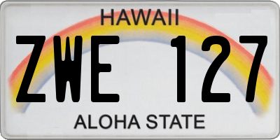 HI license plate ZWE127