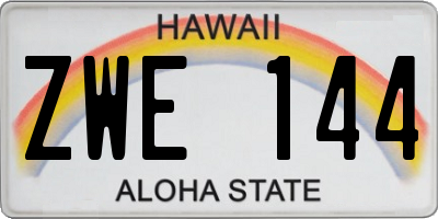 HI license plate ZWE144