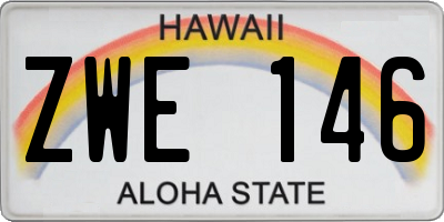 HI license plate ZWE146