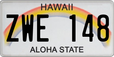 HI license plate ZWE148