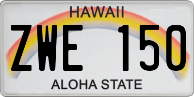 HI license plate ZWE150