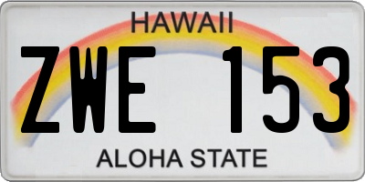 HI license plate ZWE153