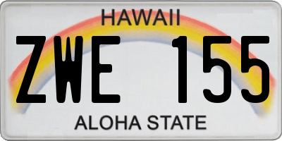 HI license plate ZWE155