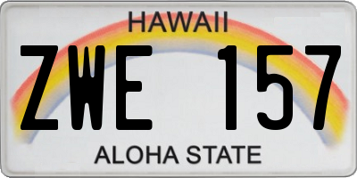 HI license plate ZWE157