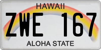 HI license plate ZWE167