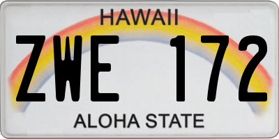 HI license plate ZWE172