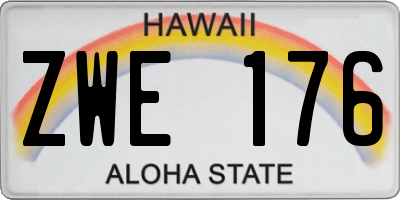 HI license plate ZWE176
