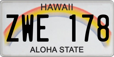 HI license plate ZWE178