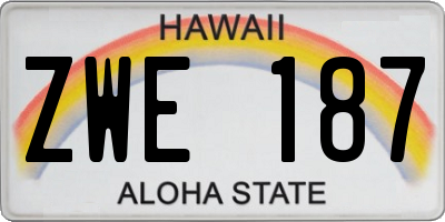 HI license plate ZWE187