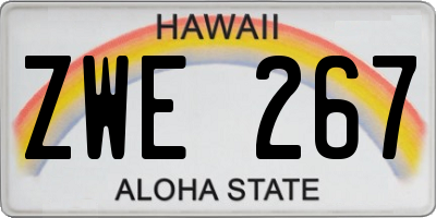 HI license plate ZWE267