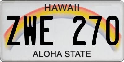 HI license plate ZWE270