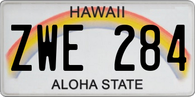 HI license plate ZWE284