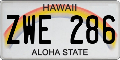 HI license plate ZWE286
