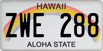 HI license plate ZWE288