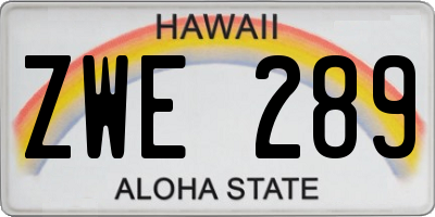 HI license plate ZWE289