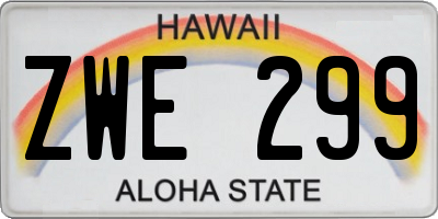 HI license plate ZWE299