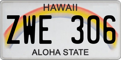 HI license plate ZWE306