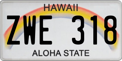 HI license plate ZWE318