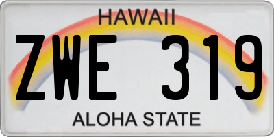 HI license plate ZWE319